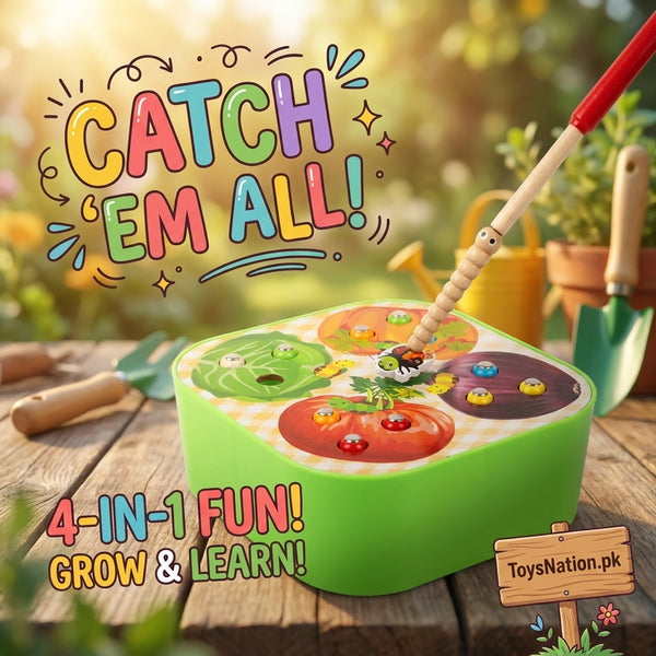 4-in-1 Magnetic Bug Catching Game – Grow & Learn Activity Toy for Toddlers