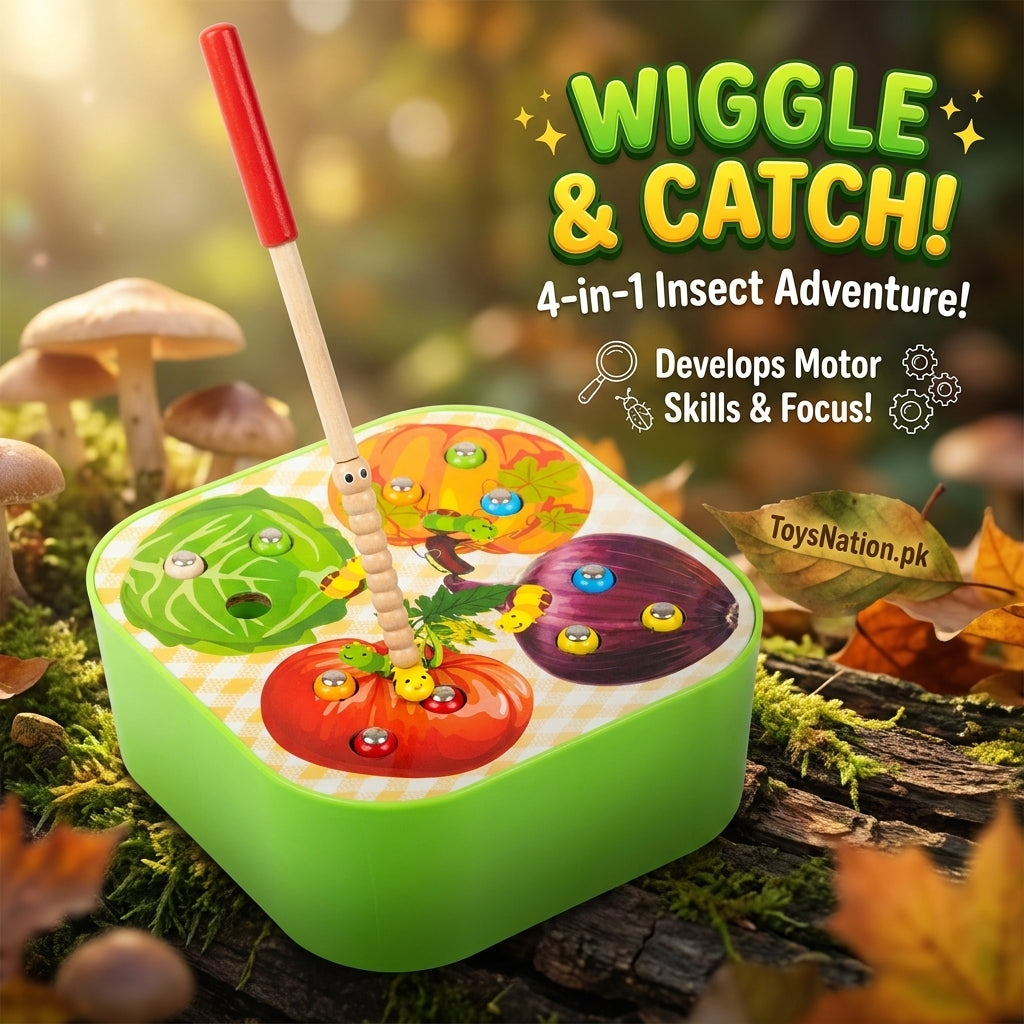 4-in-1 Magnetic Bug Catching Game – Grow & Learn Activity Toy for Toddlers