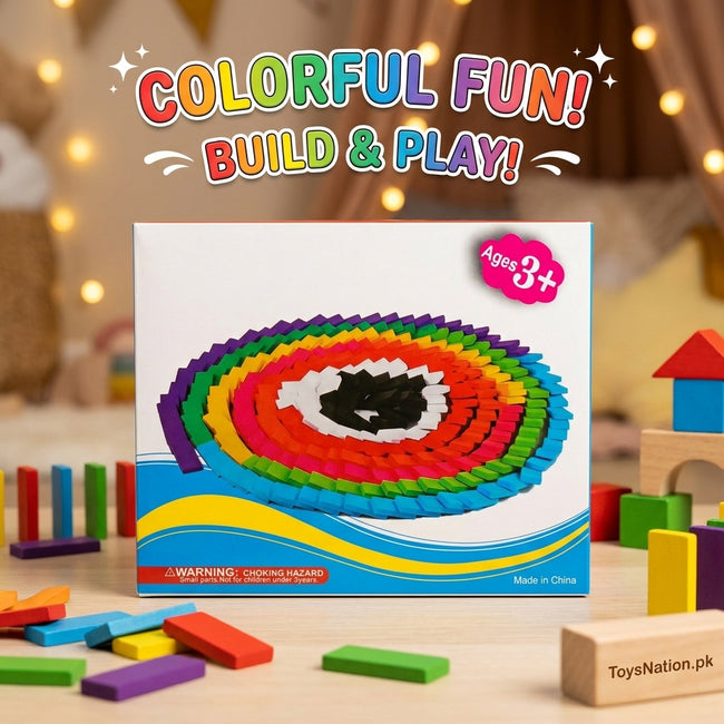 Rainbow Domino Swirl – 200-Piece Colorful Domino Set for Kids Main Image