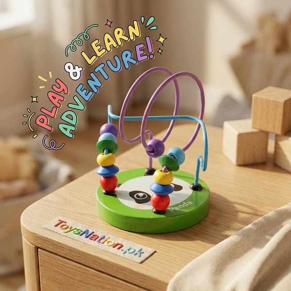 Panda Bead Maze – Wooden Wire Loop Toy for Toddlers | Fine Motor Skills