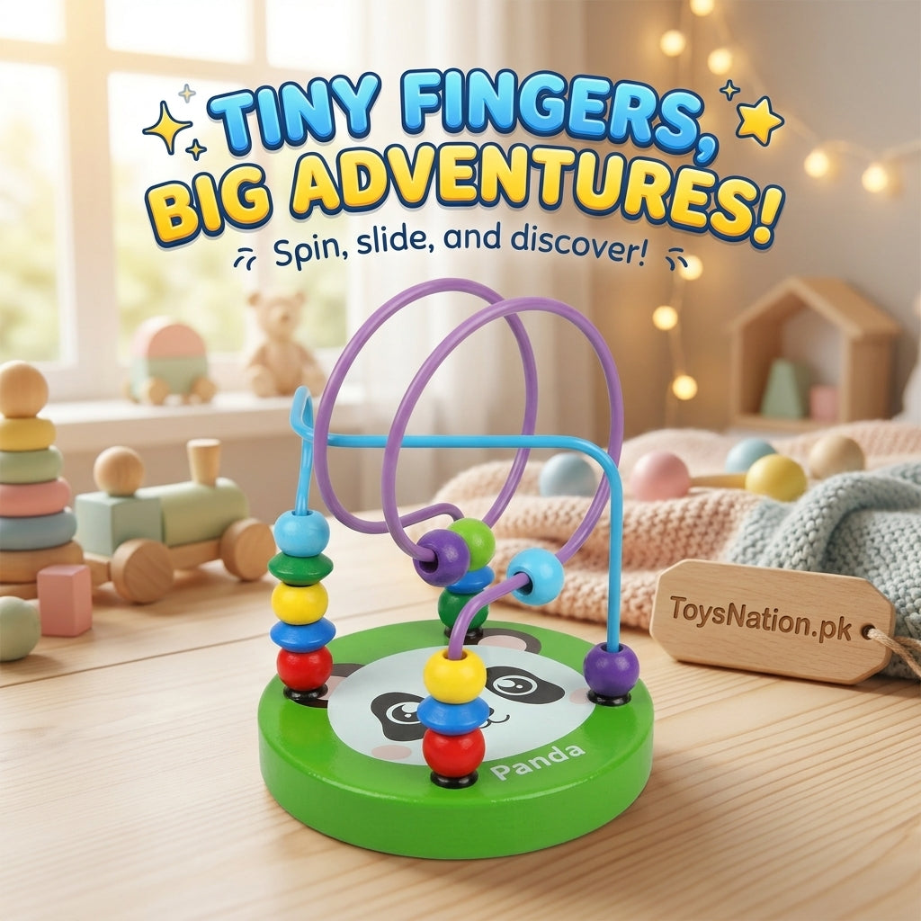 Panda Bead Maze – Wooden Wire Loop Toy for Toddlers | Fine Motor Skills Main image