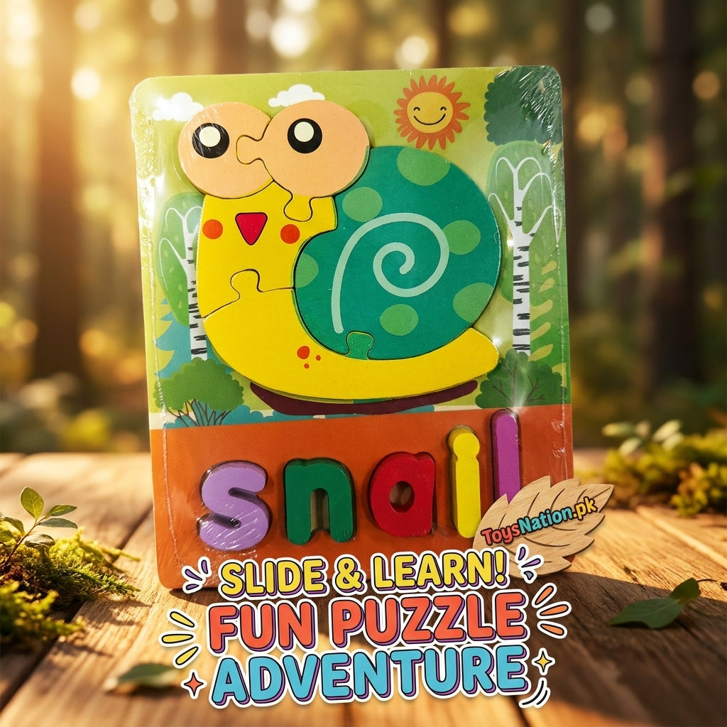 Wooden Puzzle Board – Slide & Learn Fun Puzzle Adventure - PACK OF 1