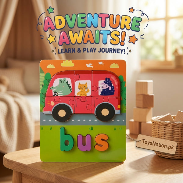 Wooden Puzzle Board – Slide & Learn Fun Puzzle Adventure - PACK OF 1