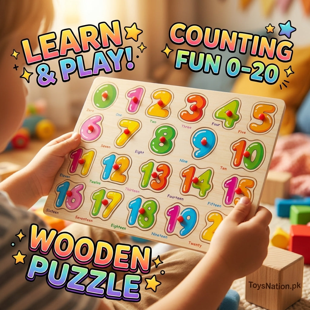 Wooden Number Peg Puzzle Board 0–20 | Learn & Count Educational Toy Secondary image