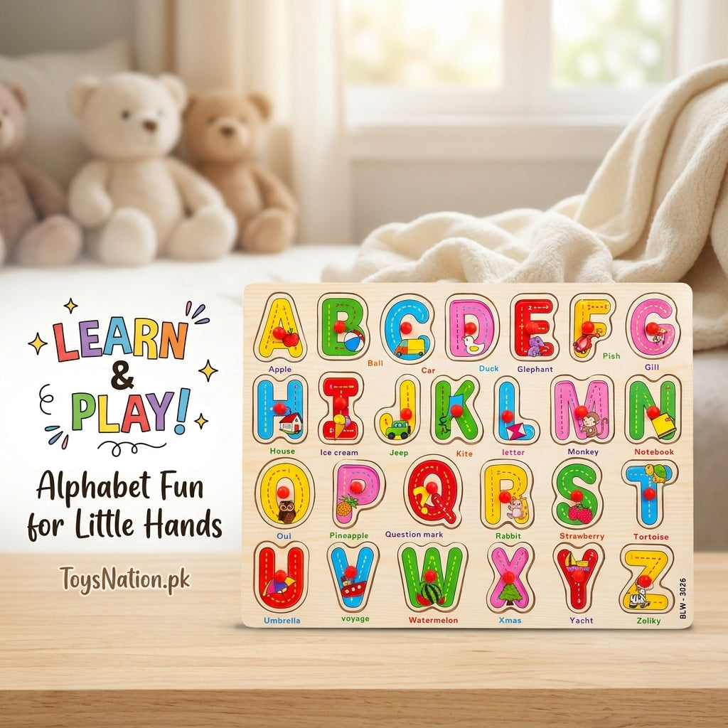 Wooden Alphabet Peg Puzzle Board – 26 Letters A-Z Educational Toy for Toddlers & Kids Secondary image