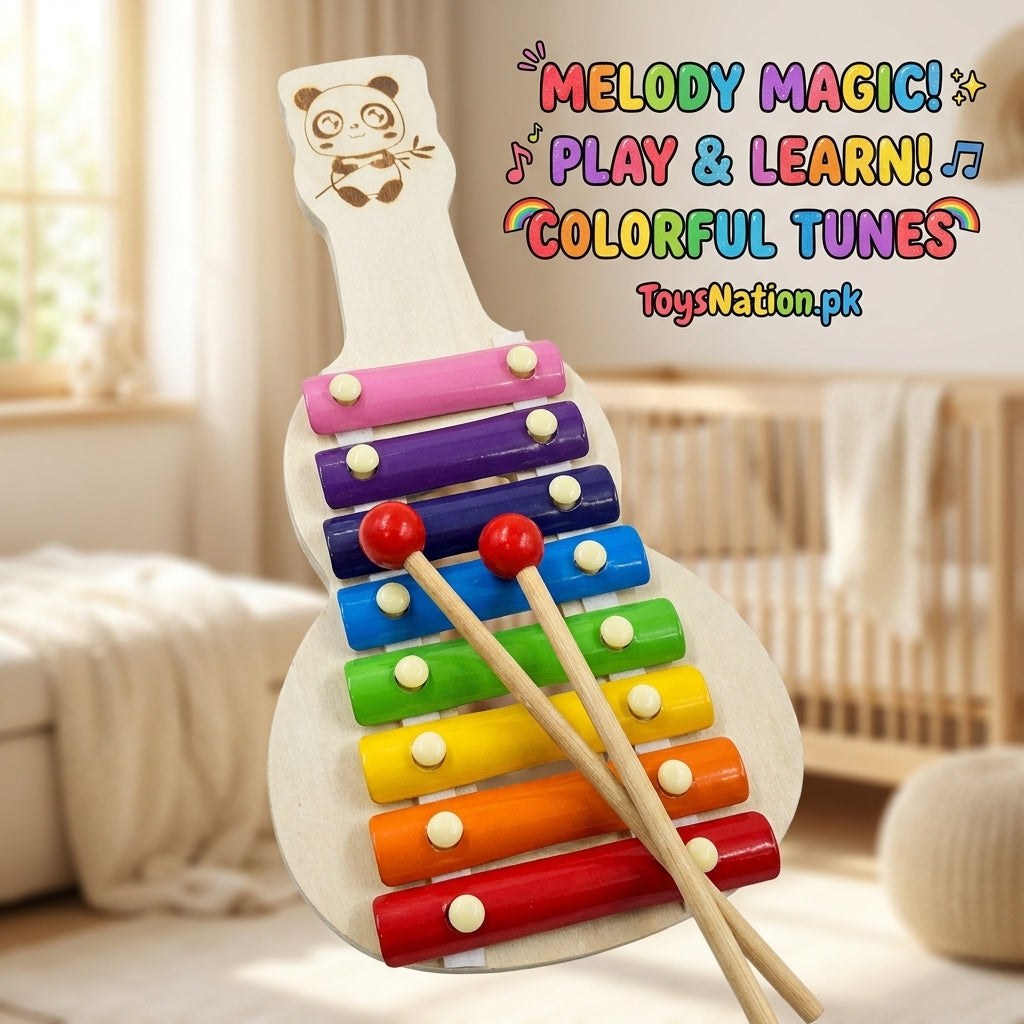 Wooden Panda Xylophone – 8-Note Rainbow Musical Toy for Toddlers | Learn & Play Secondary image