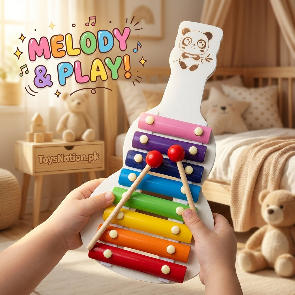 Wooden Panda Xylophone – 8-Note Rainbow Musical Toy for Toddlers | Learn & Play