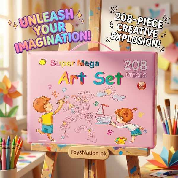 Super Mega Art Set for Kids – 208 Pieces | Draw, Paint & Create