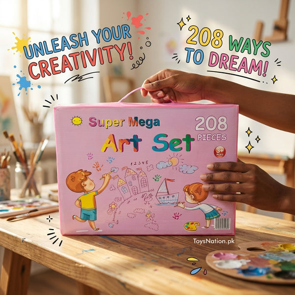 Super Mega Art Set for Kids – 208 Pieces | Draw, Paint & Create