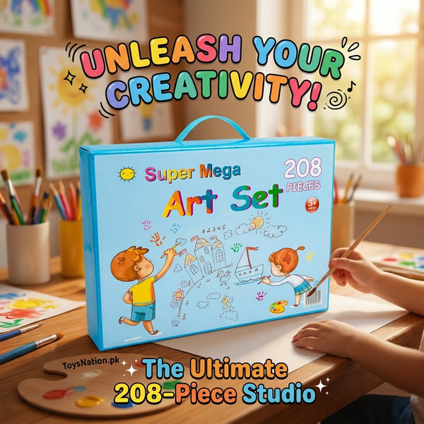 Super Mega Art Set for Kids – 208 Pieces | Draw, Paint & Create