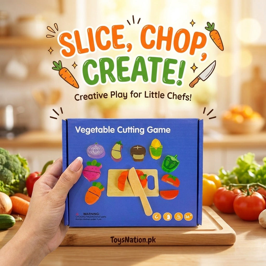 Wooden Vegetable Cutting Game for Kids – Pretend Play Kitchen Toy Set Secondary image