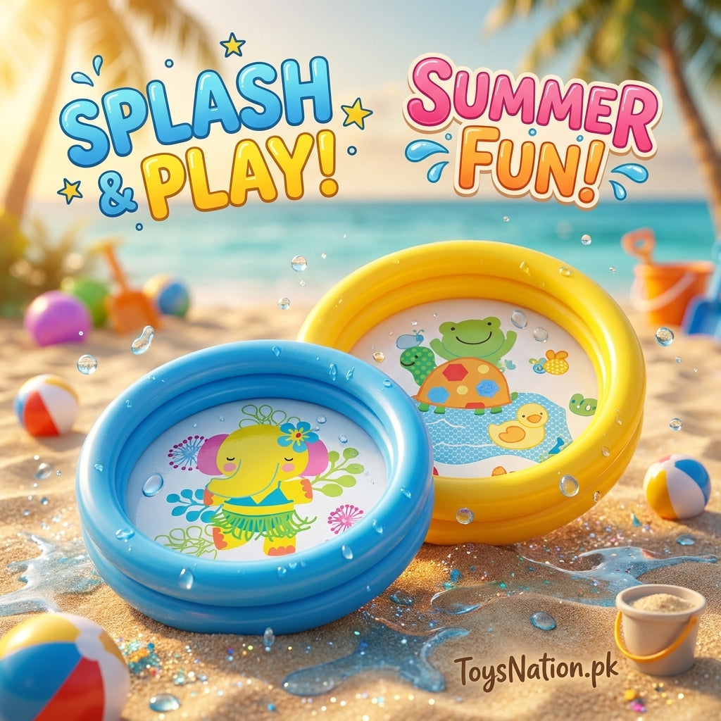 Inflatable Baby Splash Pool for Toddlers | Animal Print Kids Wading Pool