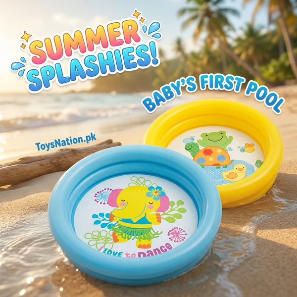 Inflatable Baby Splash Pool for Toddlers | Animal Print Kids Wading Pool