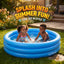 Classic Blue 3-Ring Inflatable Kids Pool | Outdoor Splash Pool for Toddlers & Children