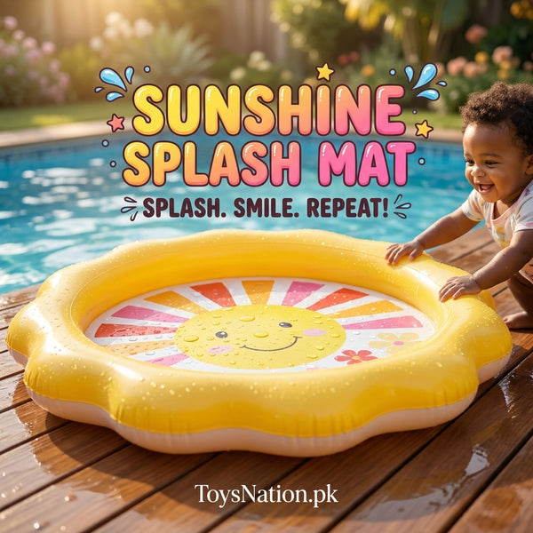 Sunshine Sprinkler Splash Pad | Inflatable Outdoor Water Play Mat for Babies & Toddlers