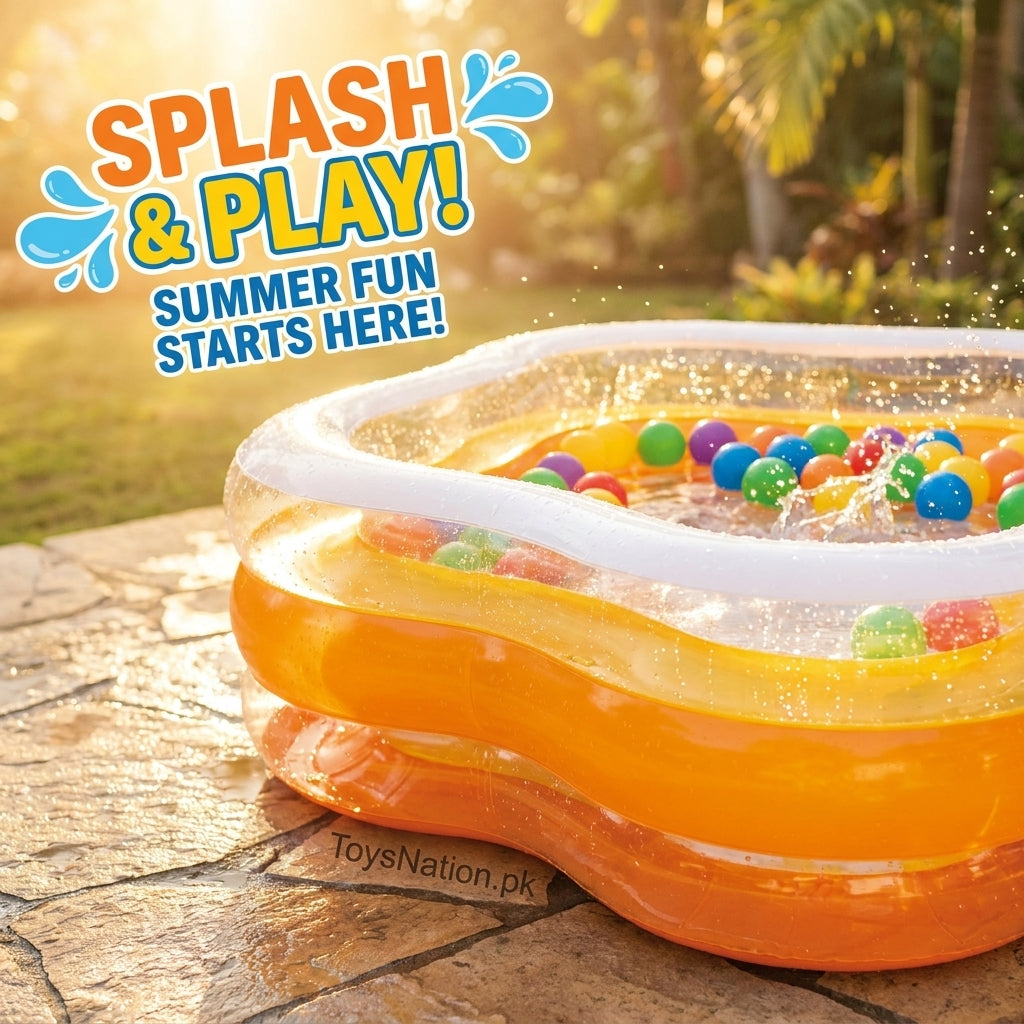 Sunset Orange Large Inflatable Family Pool | Rectangular Outdoor Swimming Pool for Kids & Adults Secondary image