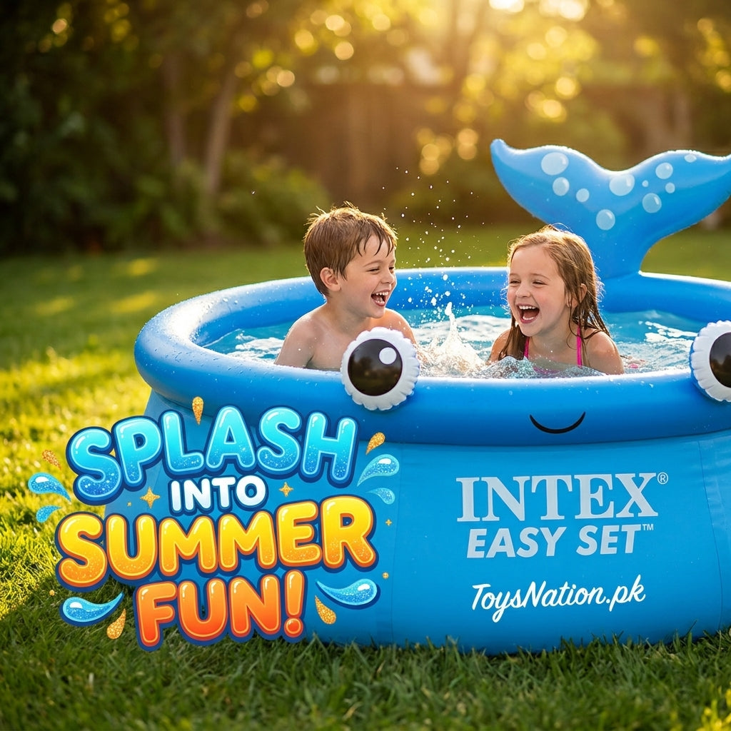 Easy Set Jolly Whale Inflatable Kids Pool | Goofy Whale Fun Quick-Setup Splash Pool for Children