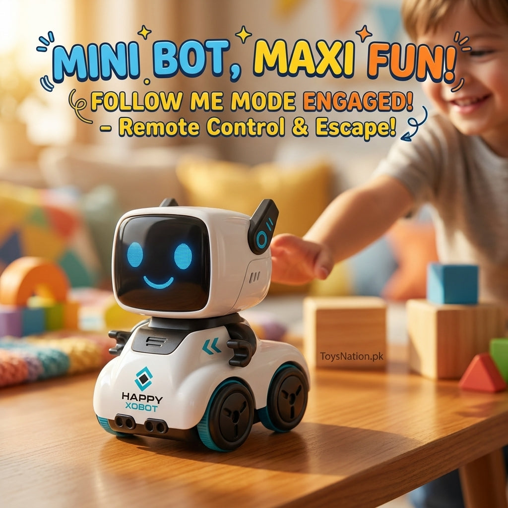 Happy Robot AI Interactive Smart Toy | 4-Wheel Drive LED Face Robot with Motion Tracking for Kids Secondary image