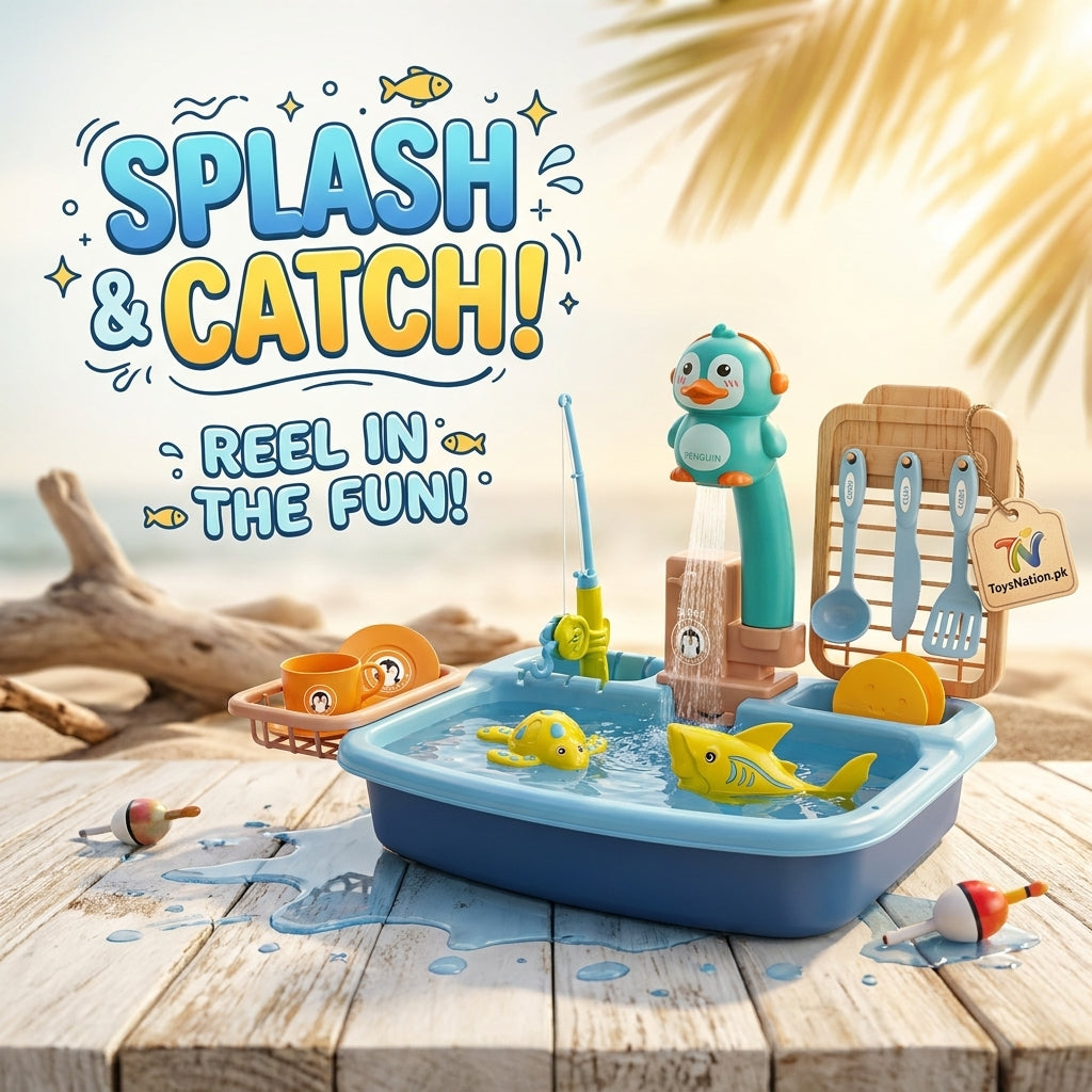 Penguin-Tastic Fishing Game Water Play Set