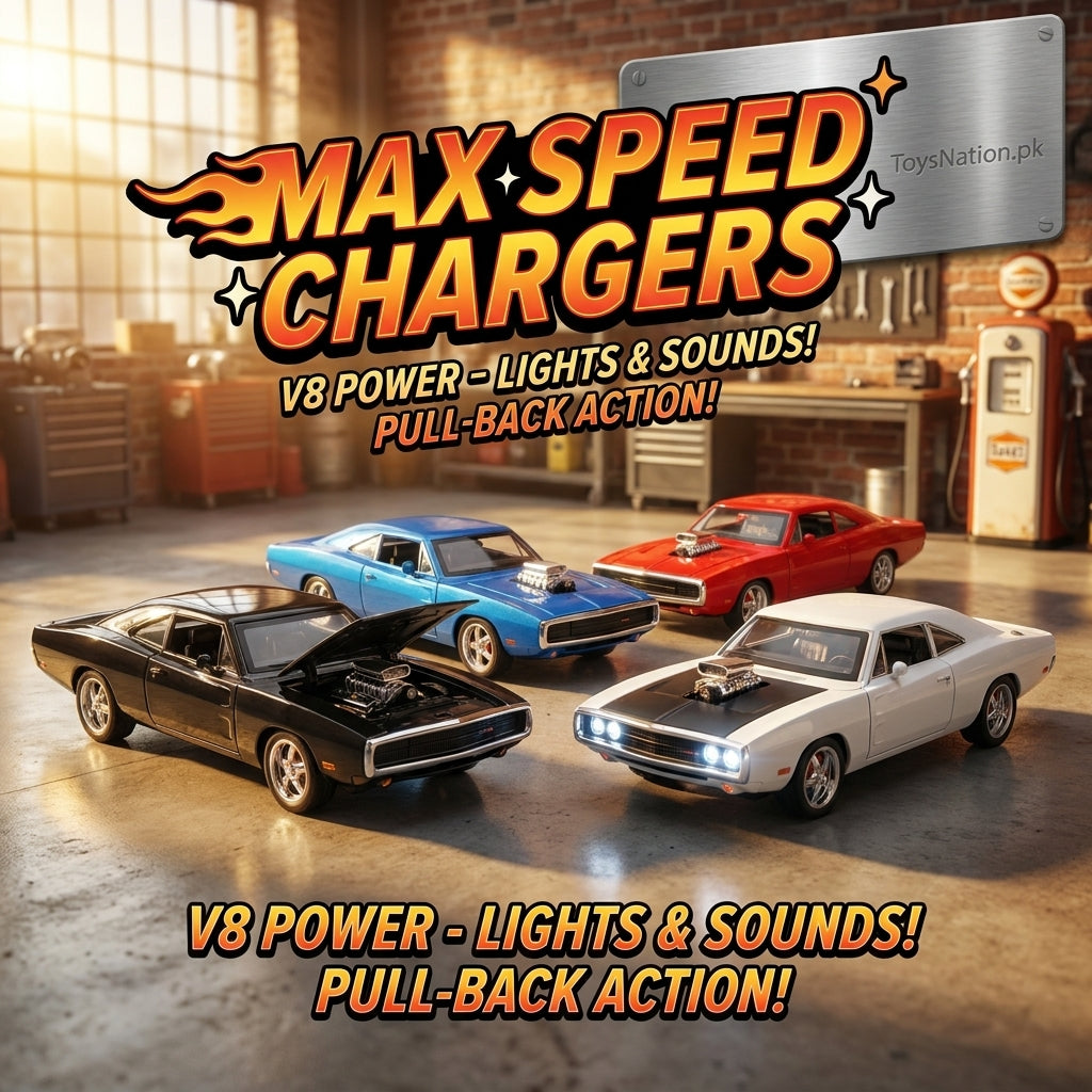 1:24 Dom's Dodge Charger 1970 Authentic Diecast Hero | Pullback Power, Rev Sounds & LED Lights Muscle Car Model Main image