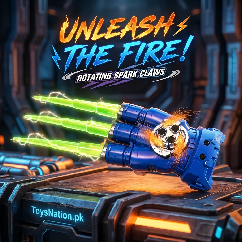 FireWolf Rotating Spark Toy | Ignite the Night Electric Spinning Spark Action with Light Effects for Kids