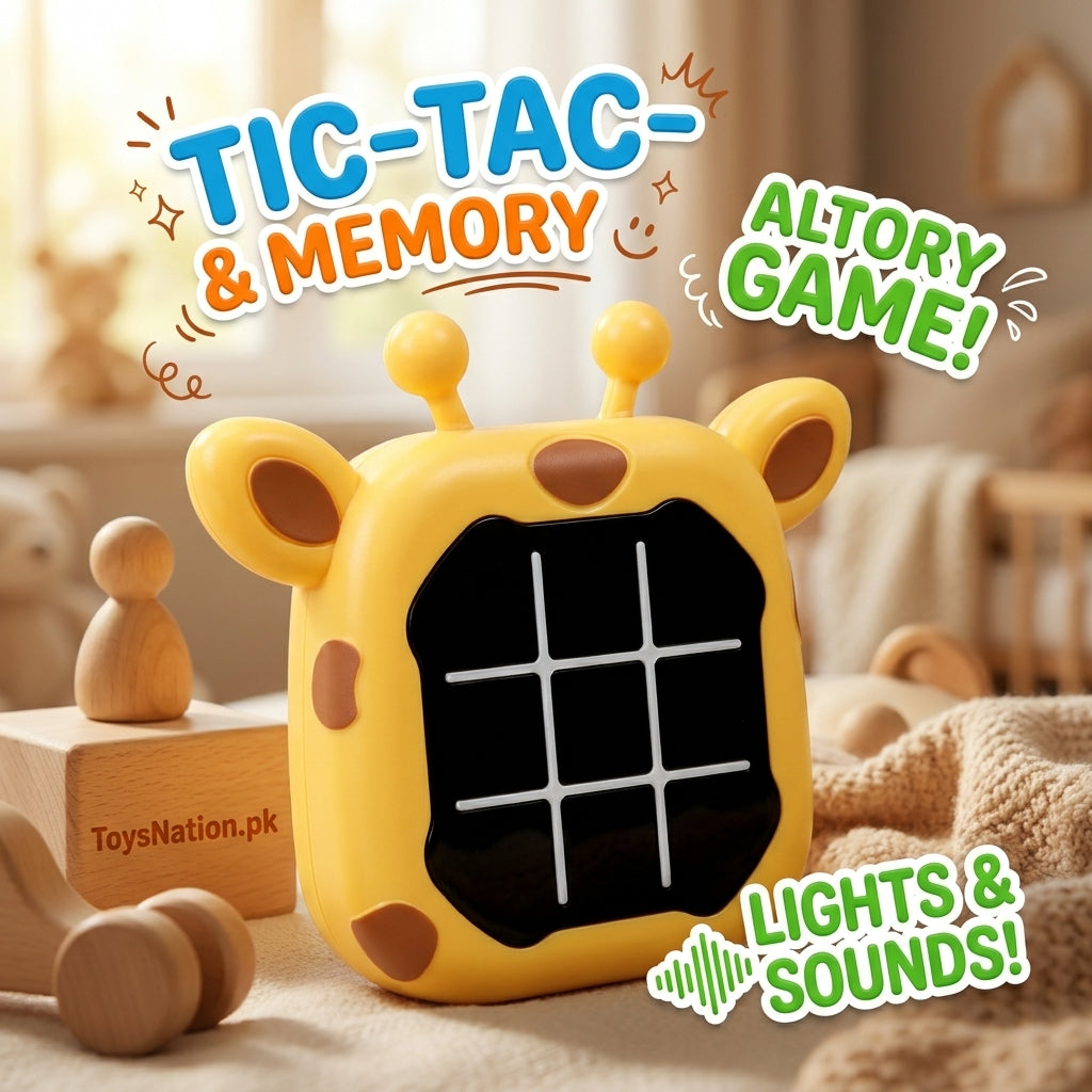 TopFun Tic-Tac-Toe Like a Robot! 2-in-1 Electronic Game | Play vs AI Robot or Friend with Light & Sound