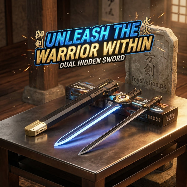 Unleash the Power Dual Blade Action Toy Sword Set | 2-in-1 Retractable Fantasy Battle Swords for Boys 5+