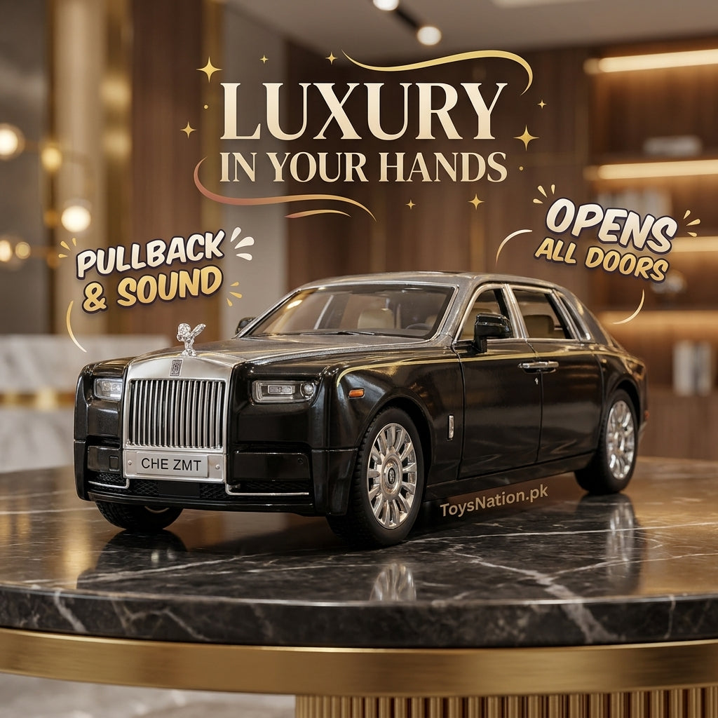 1:24 Scale Rolls-Royce Phantom Diecast Model Car – Pullback, Sound & All Doors Open Main image