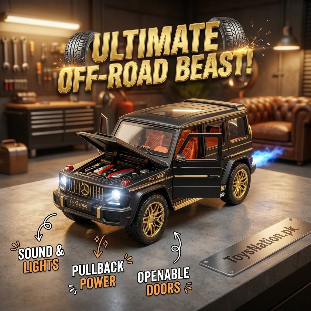 1:24 Scale Mercedes G-Class AMG Diecast Model Car – Sound, Lights, Pullback & Openable Doors