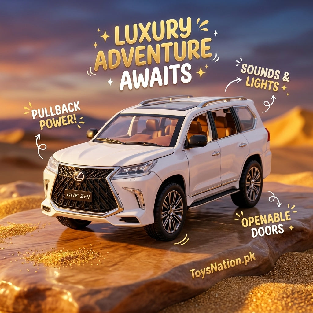 1:24 Luxury Diecast Lexus LX570 Toy Car – Pullback Power, LED Lights, Engine Sound & Openable Doors Main image