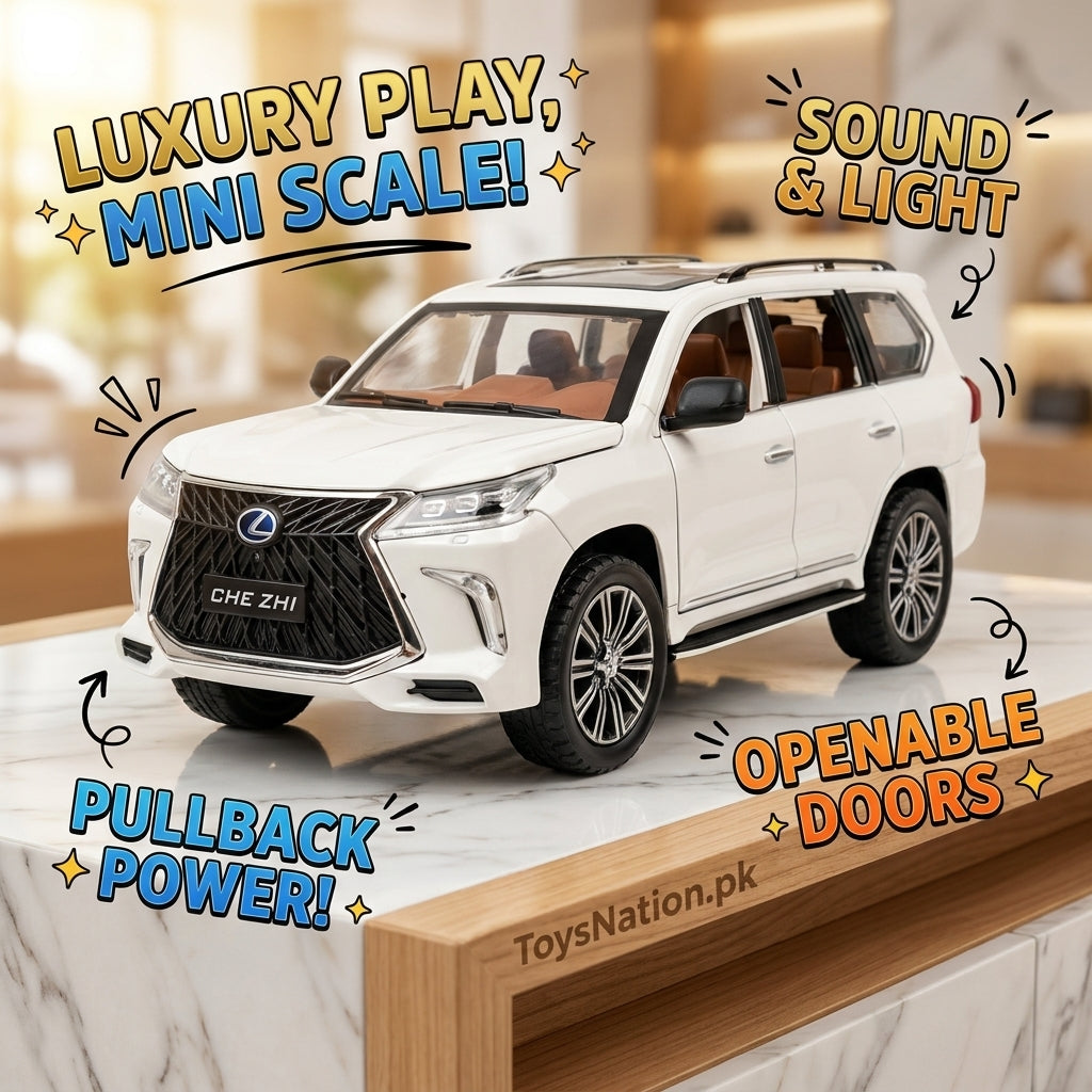 1:24 Luxury Diecast Lexus LX570 Toy Car – Pullback Power, LED Lights, Engine Sound & Openable Doors Secondary image