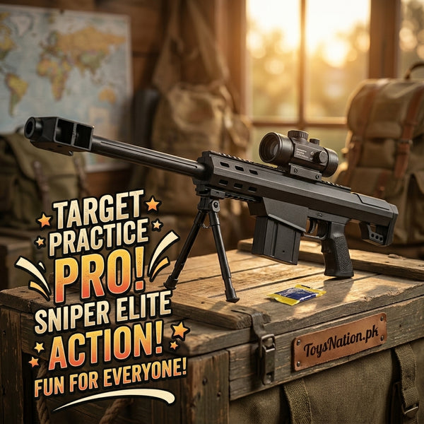 Barrett Sniper Gel Blaster Toy Gun – Manual Precision Shooter with Scope & Bipod