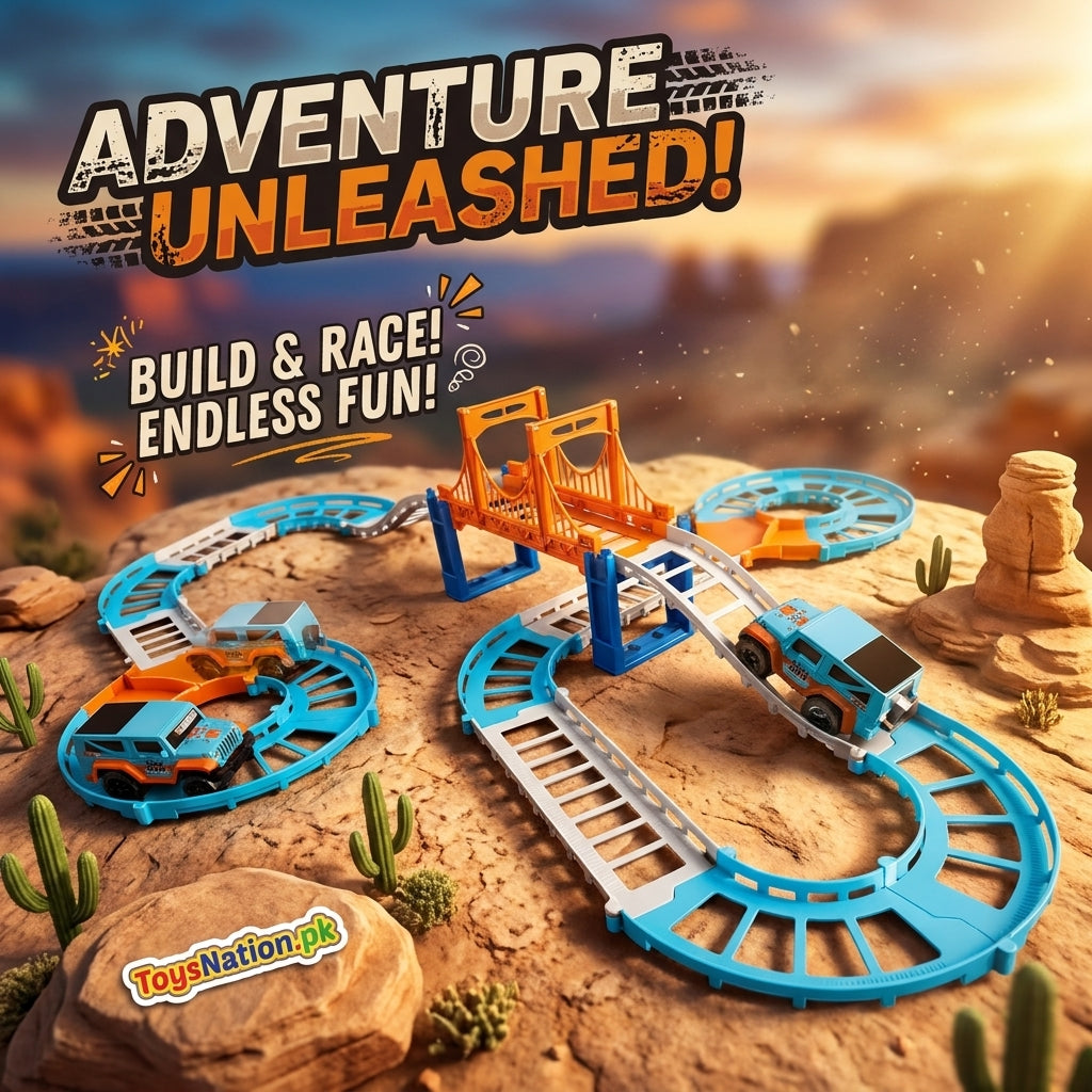 Adventure Unleashed Race Track Playset with Bridge & Car
