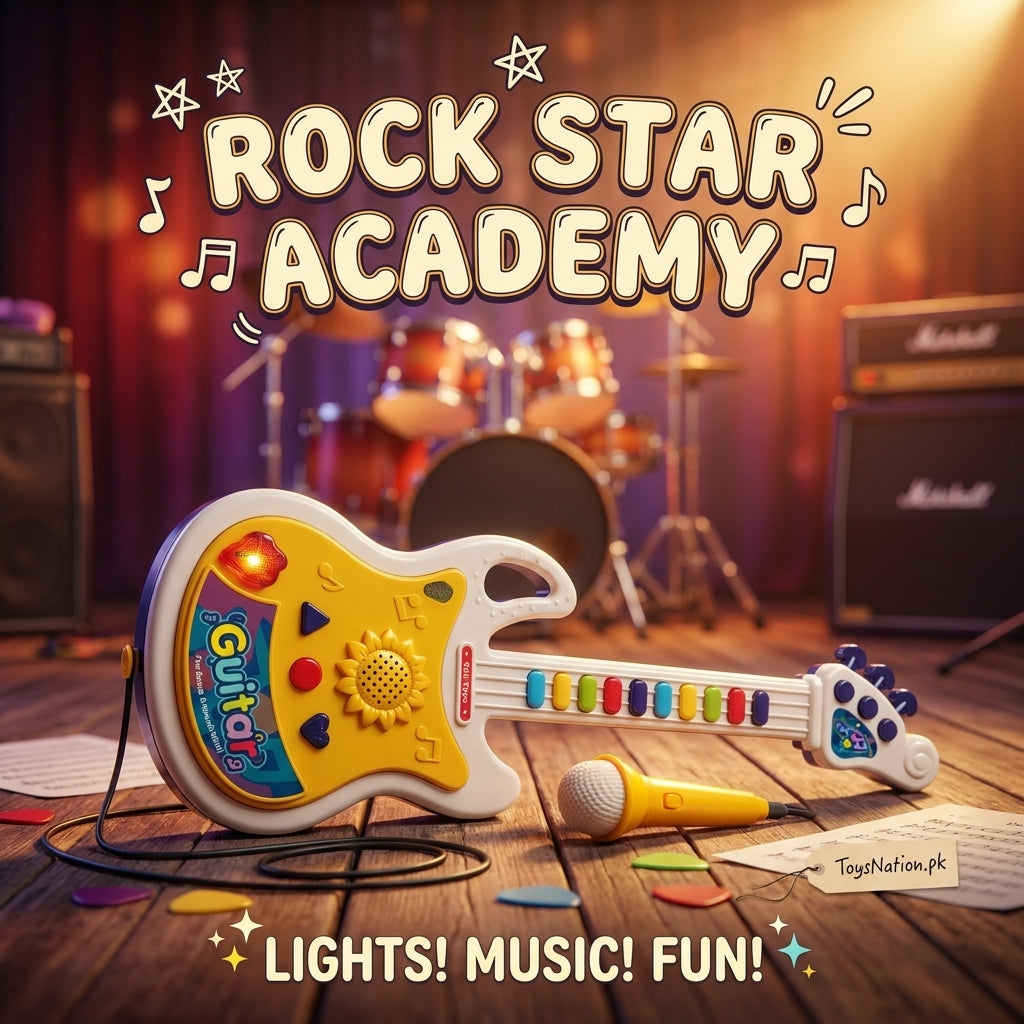 Rock Star Kids Guitar Toy with Microphone – Lights, Music & Sounds