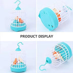 Interactive Voice-Activated Bird Cage Toy - Recording & Sound Effects with Light