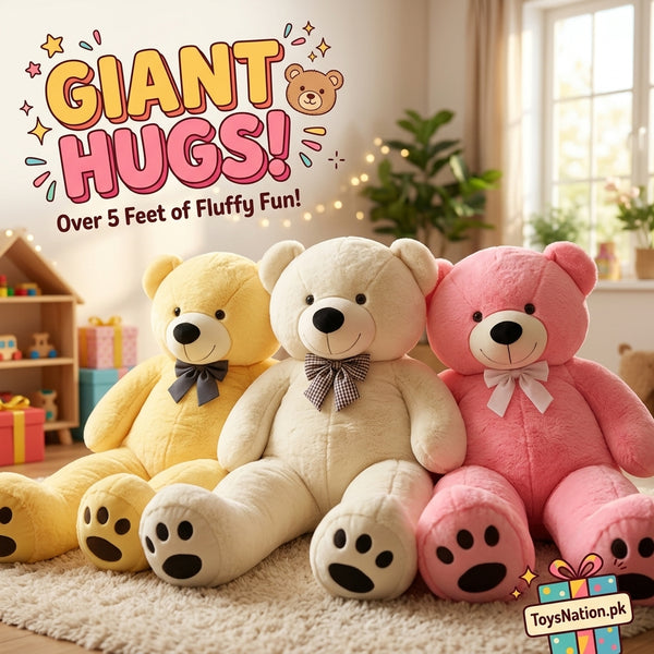 Giant Plush Teddy Bear with Bow Tie - Big Size