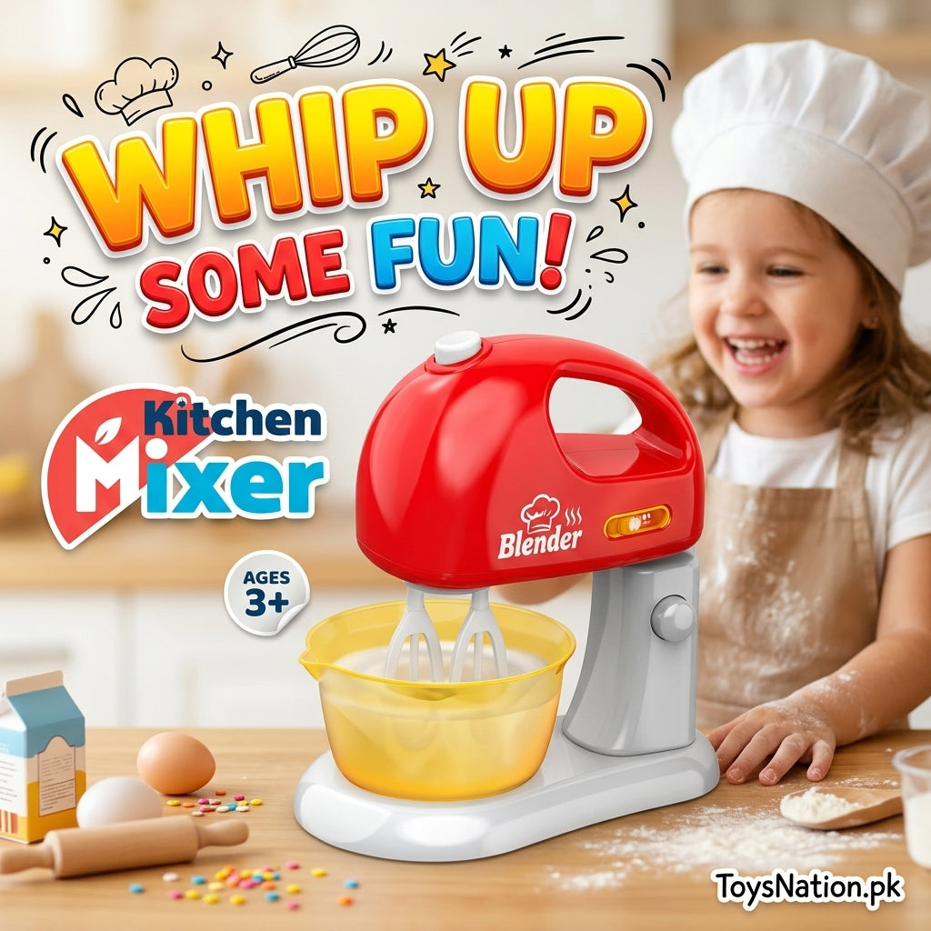 Kids’ Kitchen Mixer Toy with Mixing Bowl – Pretend Play Baking Set Main image