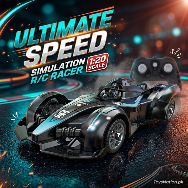 1:20 Scale Remote Control Racing Car with Futuristic Open-Cockpit Design