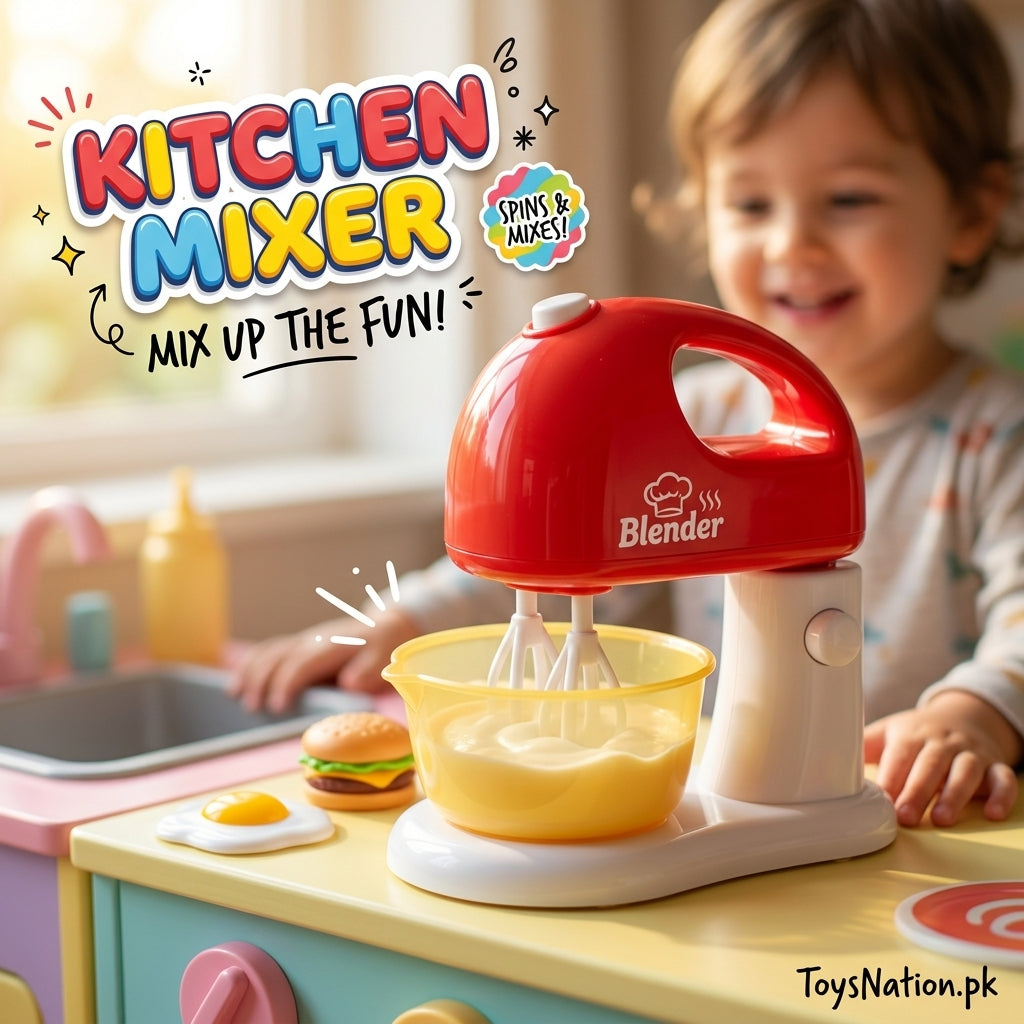 Kids’ Kitchen Mixer Toy with Mixing Bowl – Pretend Play Baking Set Secondary image