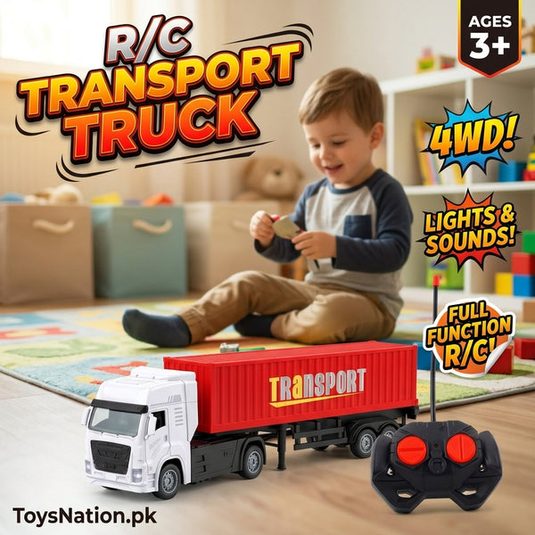 Remote Control Container Transport Truck with Lights & Sounds