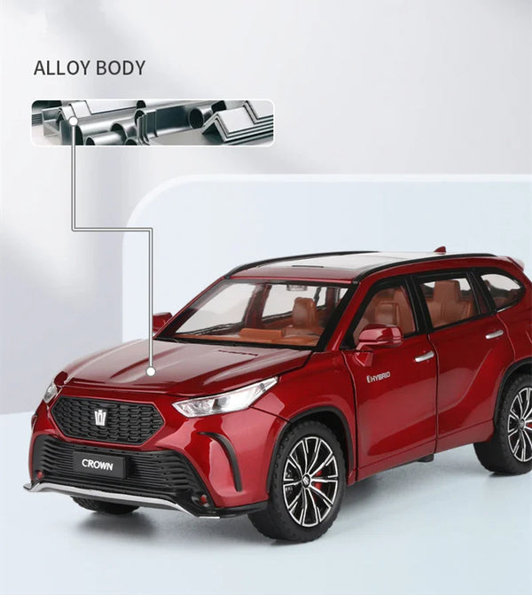 1:24 Scale Toyota Crown Kluger Die-Cast Model - SUV Alloy with Light & Sound