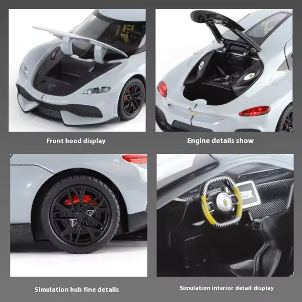 1:24 Scale Gemera GT Die-Cast Model - Alloy Super Sport Car with Light & Sound