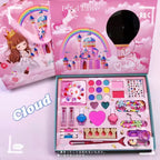 Girls Pretend Play Makeup Kit - Eye Shadow, Nail Polish & Beaded Accessories Set