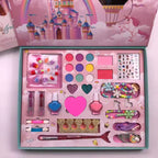 Girls Pretend Play Makeup Kit - Eye Shadow, Nail Polish & Beaded Accessories Set