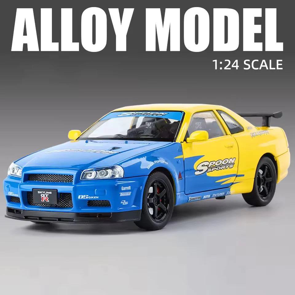 1:24 Scale Nissan Skyline GT-R Die-Cast Model - Floral Edition Alloy Sports Car Secondary image