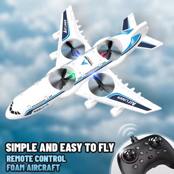 2.4GHz RC Airplane - Remote Control Airliner Drone with LED Lights