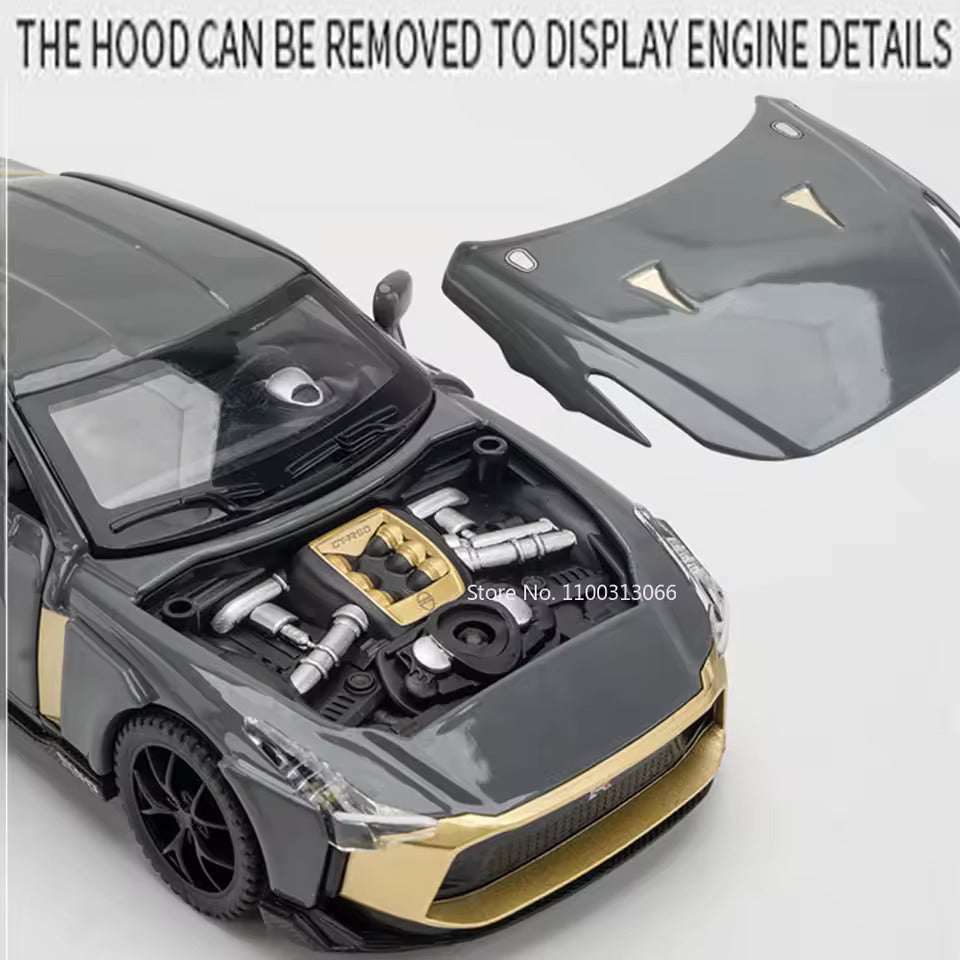 1:32 Scale Nissan GT-R50 Die-Cast Model - Alloy Sports Car with Lights & Sound