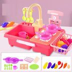 Kids Battery-Operated Kitchen Playset - Home Kitchen Sink with Real Water & Accessories
