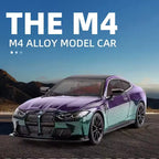 1:24 Scale BMW M4 Die-Cast Model - Alloy Sports Car with LED Lights & Pull-Back Action