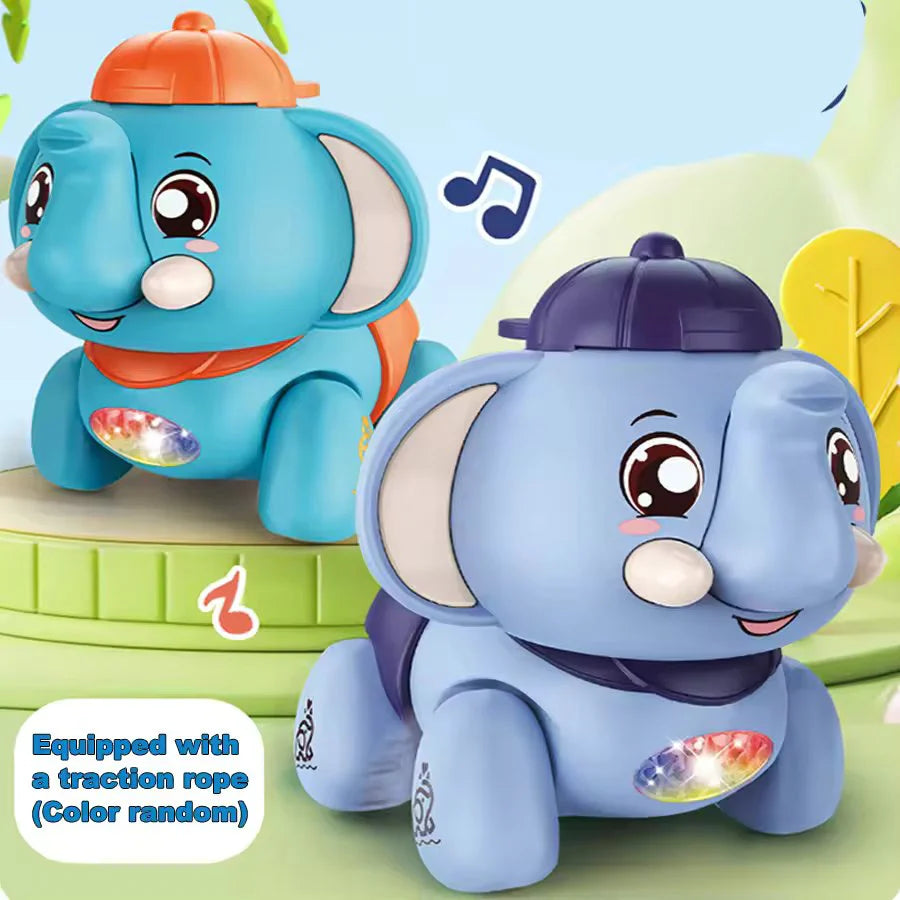 Musical Crawling Elephant Toy - Interactive with Lights & Sound